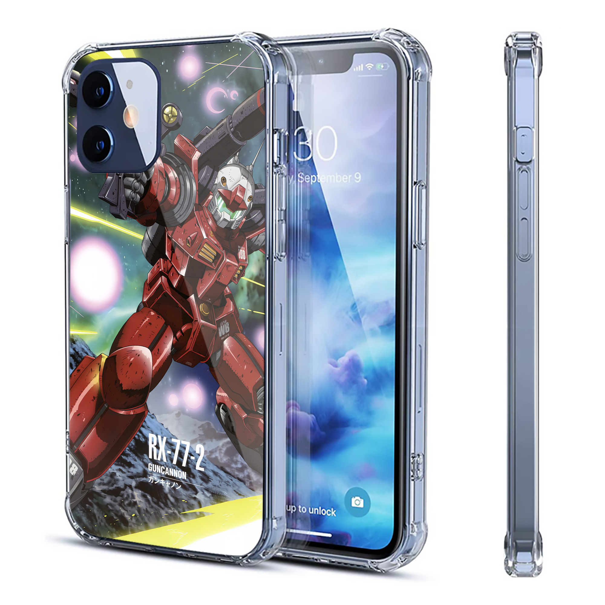 （画像用） 機動戦士ガンダム Mobile Suit Gundam 【iPhone 12シリーズ対応】透明スマホケース（クリアソフトケース）